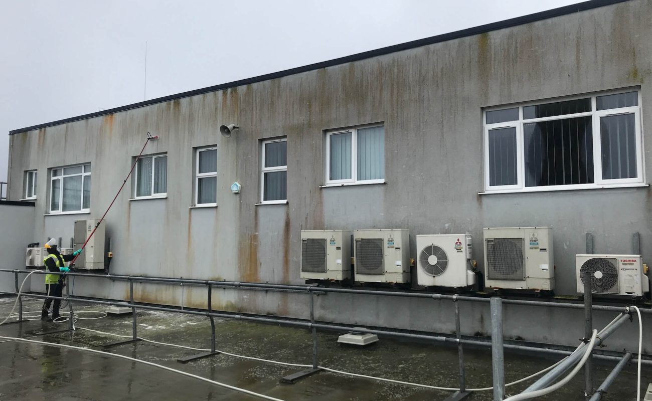 Commercial Render Cleaning Liverpool Before